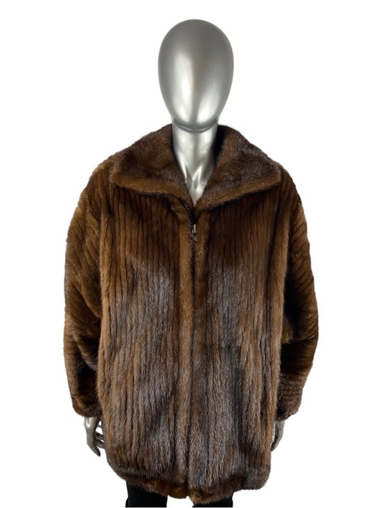 Saga Furs Jackets & Blazers - Mahogany MINK Corded Jacket, SAGA, Sz M/L, Certified Vintage Fur